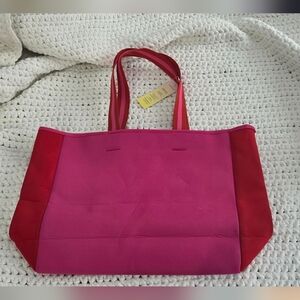 Summersalt Vibrant Pink and Red Neoprene Tote Bag
